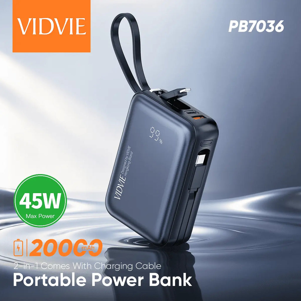 Power Bank Vidvie Carga Rápida Teléfonos, Tablets y notebooks (45W)