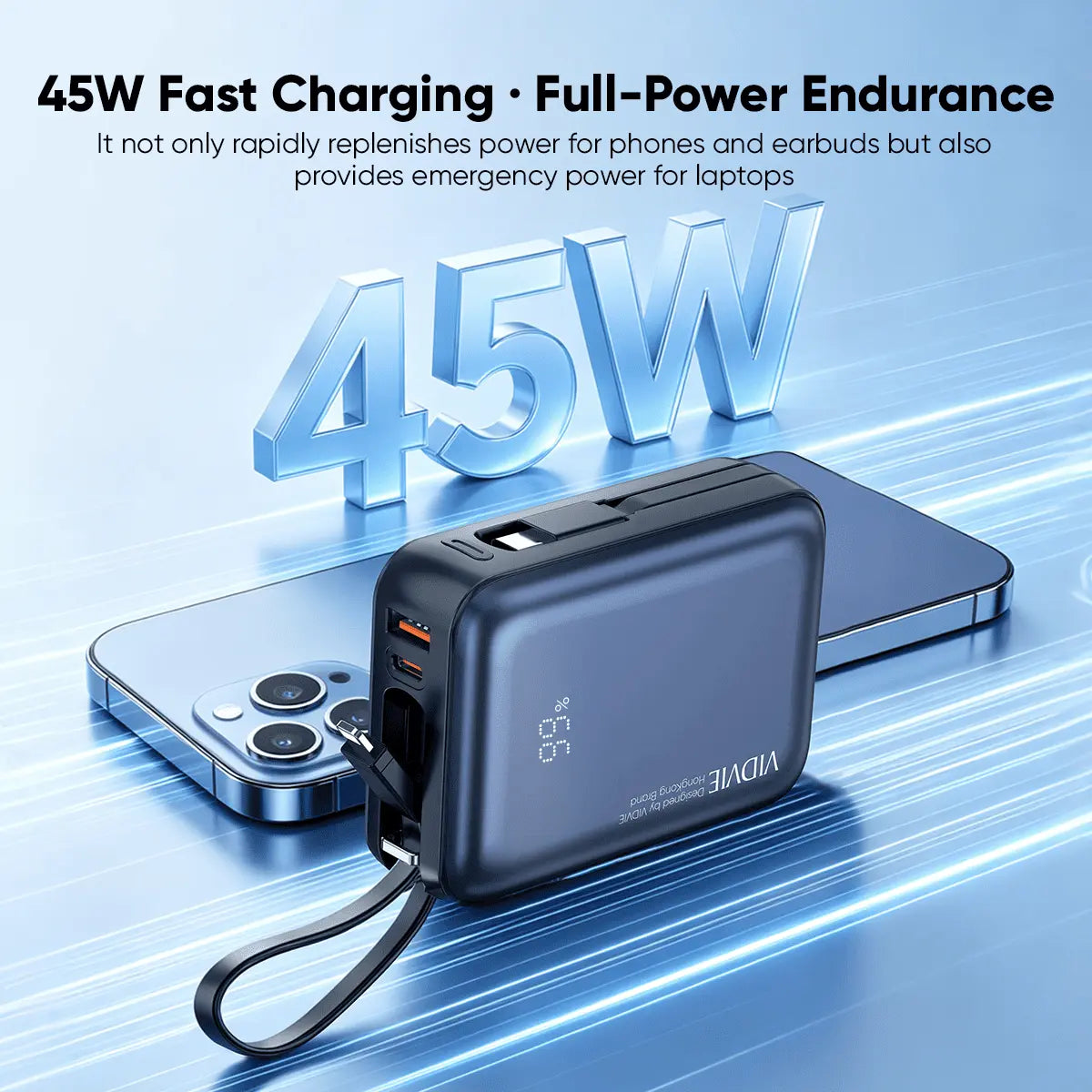 Power Bank Vidvie Carga Rápida Teléfonos, Tablets y notebooks (45W)