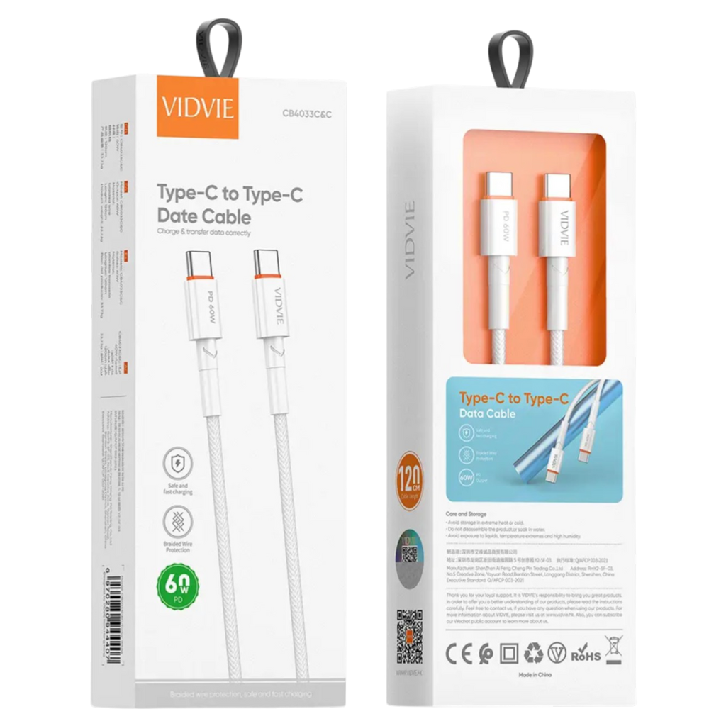 4 Cables Usb-c A Usb-c 60w Power Delivery Carga Rápida Trenzado Reforzado