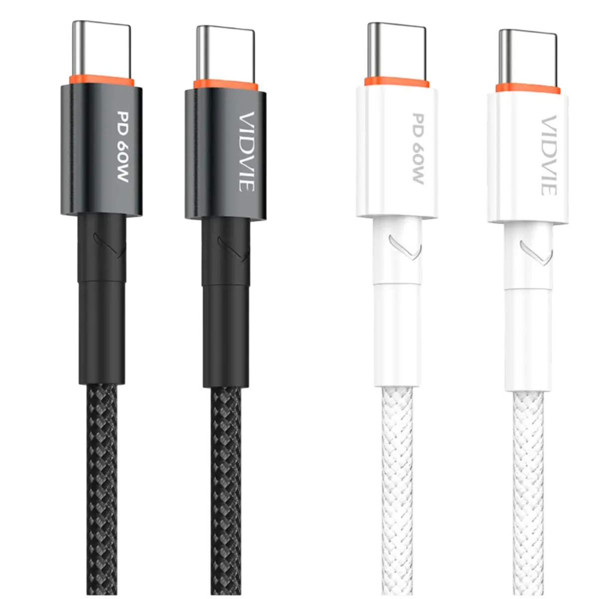 4 Cables Usb-c A Usb-c 60w Power Delivery Carga Rápida Trenzado Reforzado